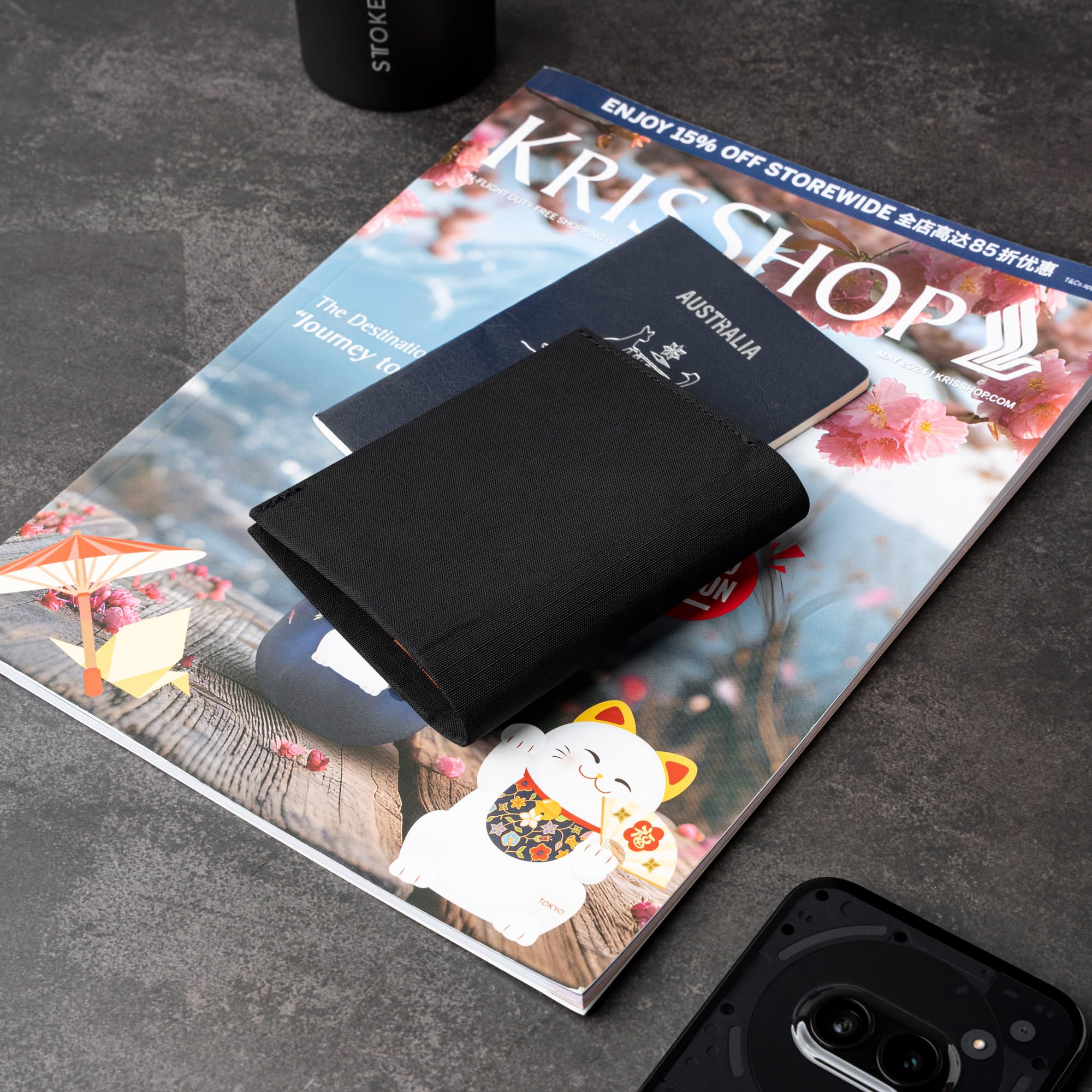 ALPAKA Ark Bifold Coin Wallet Mens Minimalist RFID Blocking Front Pocket Wallet with Magnetic Coin Pouch - Holds 5 Cards Plus Cash - Black Axogrid 210D - Image 9