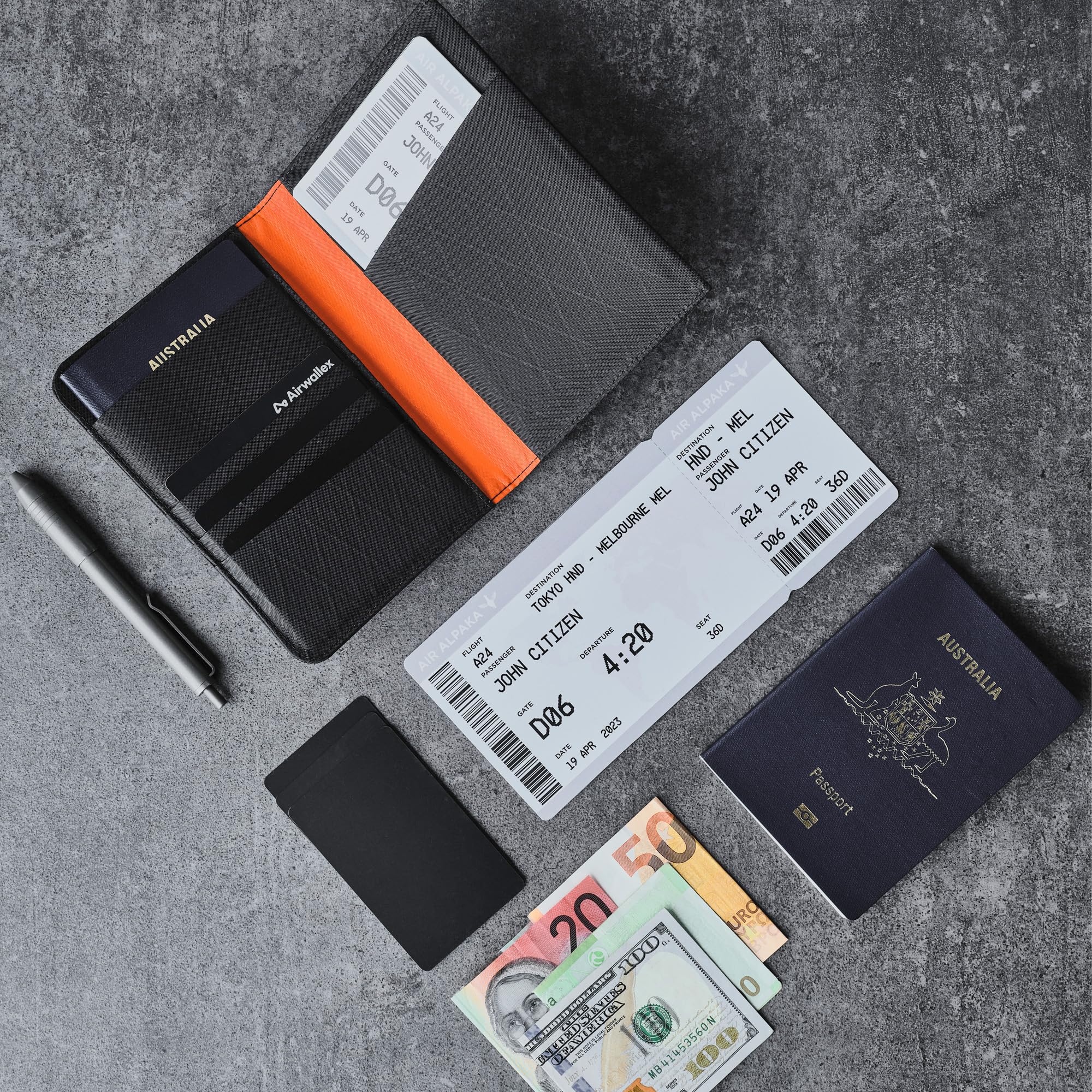 ALPAKA ARK Bifold Passport Wallet - Passport Holder with X-Pac VX21 Weatherproof Fabirc, UV Proof, Passport Slot, Card, Cash, Tickets 3 Slots & Travel Documents for Men Family Travel Journey (Black) - Image 7