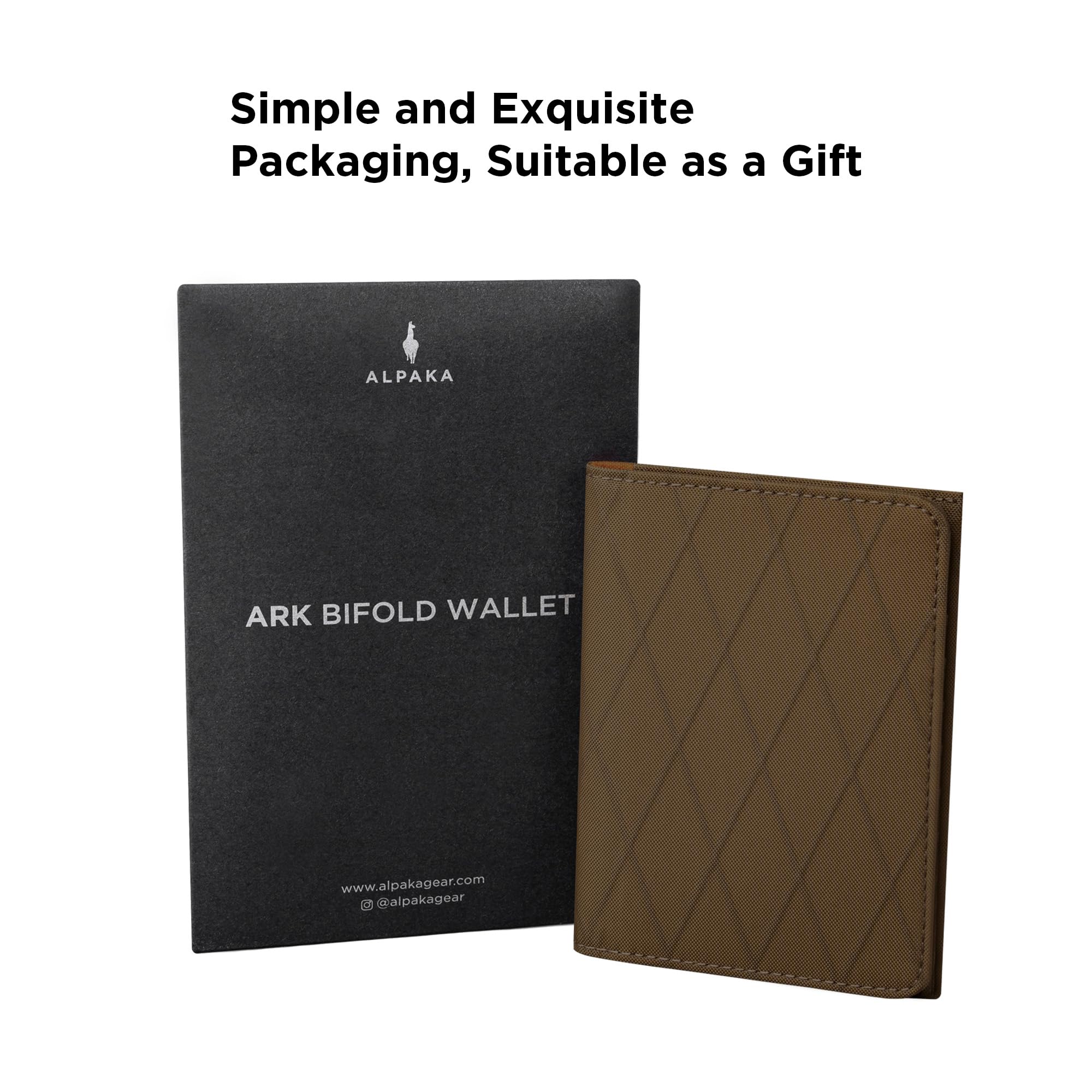 ALPAKA Ark Bifold Wallet Coyote Brown X-Pac VX21 - Rfid Card Holder - Holds 8 to 10 Cards - Designated Cash Slot - Built to Last - Polished and Professional Looking - Wallet for Men - Image 6