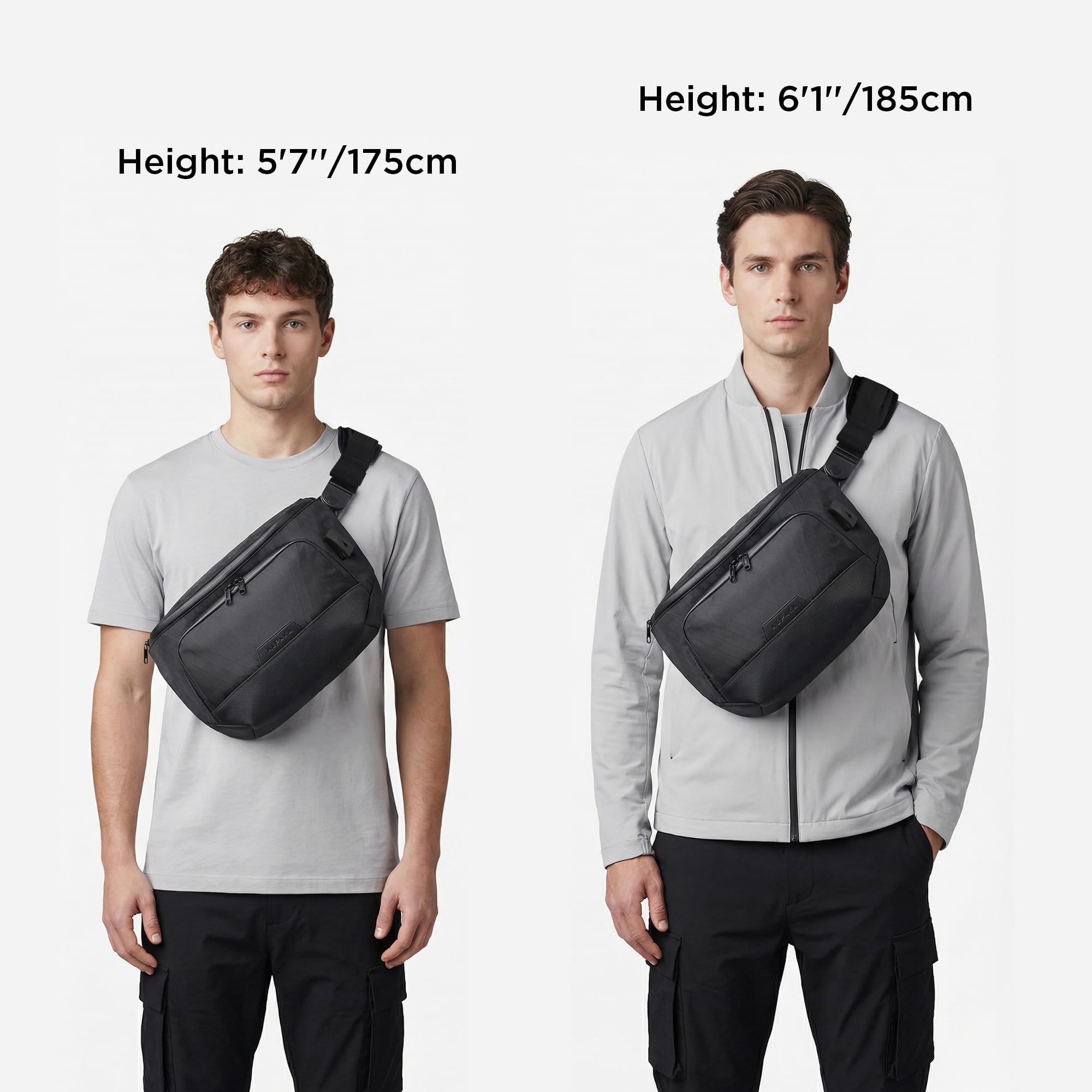 ALPAKA Bravo Sling Max, 8L RFID-Blocking Sling Laptop Bag for Men with Maglockz Buckle, Lockable Zips & External USB Port - Image 6