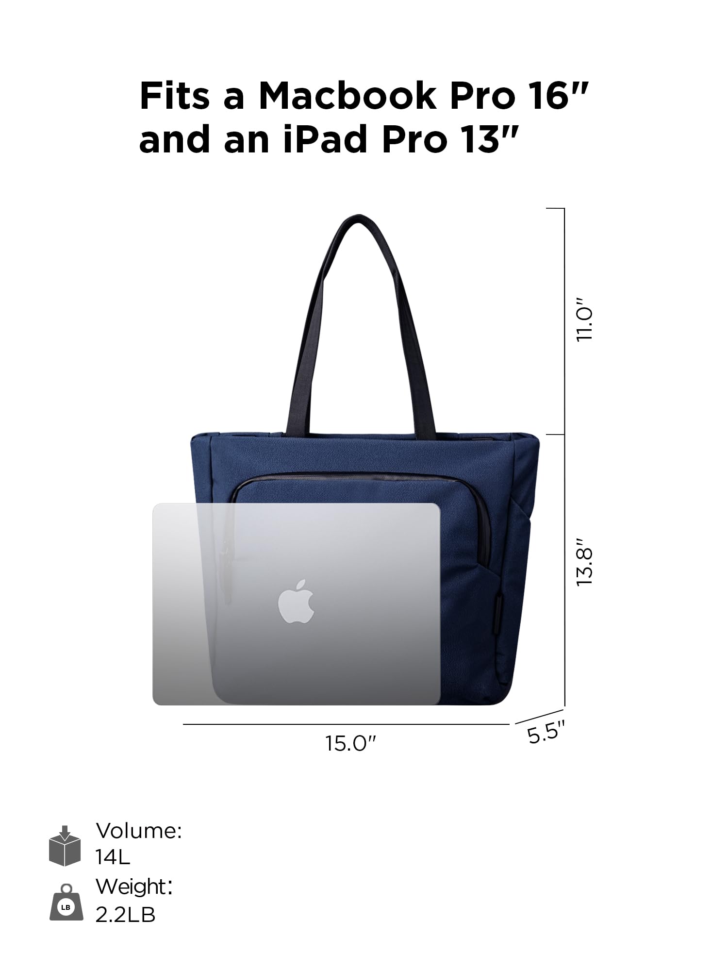 ALPAKA Bravo Tote Bag 14 L, Weatherproof 16 Inch Laptop Briefcase for Men & Women, Travel Tote with Adjustable Shoulder Strap - Image 4