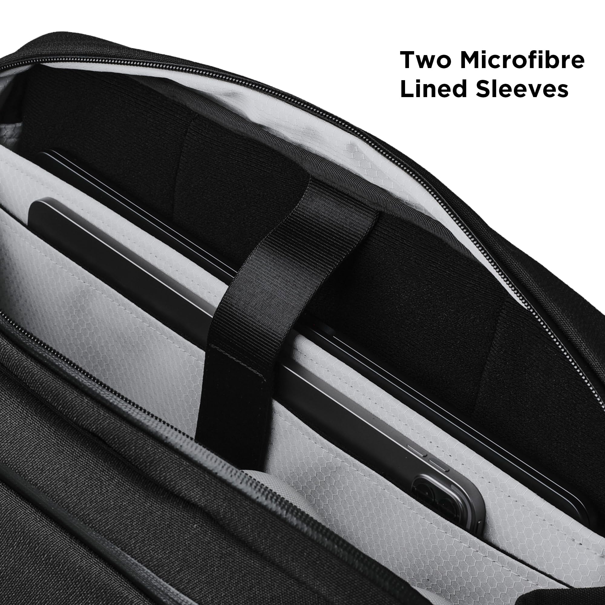 ALPAKA Elements Tech Brief Pro 12L -3-in-1 Recycled Fabric Laptop Briefcase Backpack for 16" Laptop, Anti-Theft Secure with Luggage Pass-Through, Water-Resistant, Fits Tech & Business Essentials,Black - Image 3