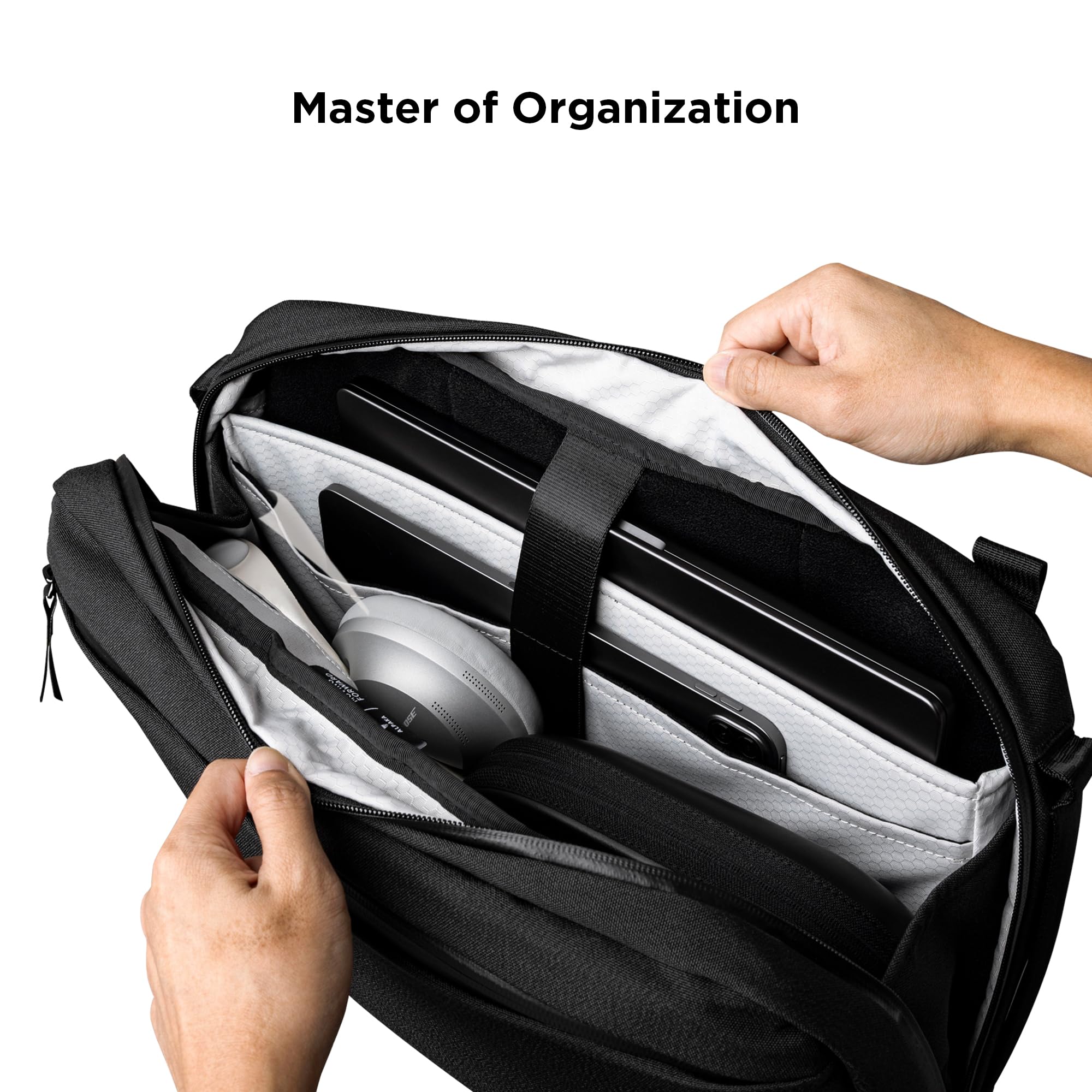 ALPAKA Elements Tech Brief Pro 12L -3-in-1 Recycled Fabric Laptop Briefcase Backpack for 16" Laptop, Anti-Theft Secure with Luggage Pass-Through, Water-Resistant, Fits Tech & Business Essentials,Black - Image 4