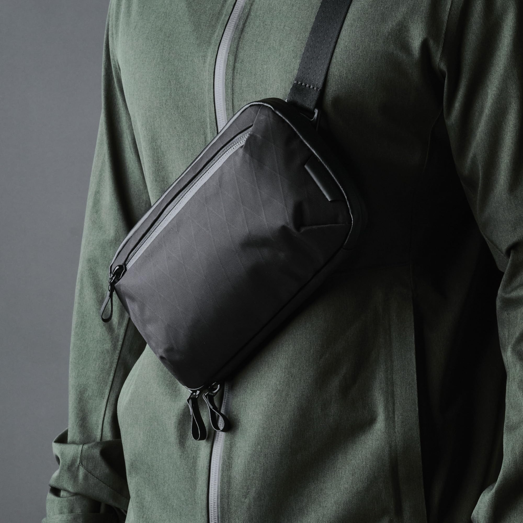 ALPAKA Elements Tech Case Mini - Compact Electronics Organizer, Small Cable Bag for Chargers and Earbuds, Phone Pouch, Travel Accessory Case, Crossbody Sling, Black X-Pac VX42 - Image 6