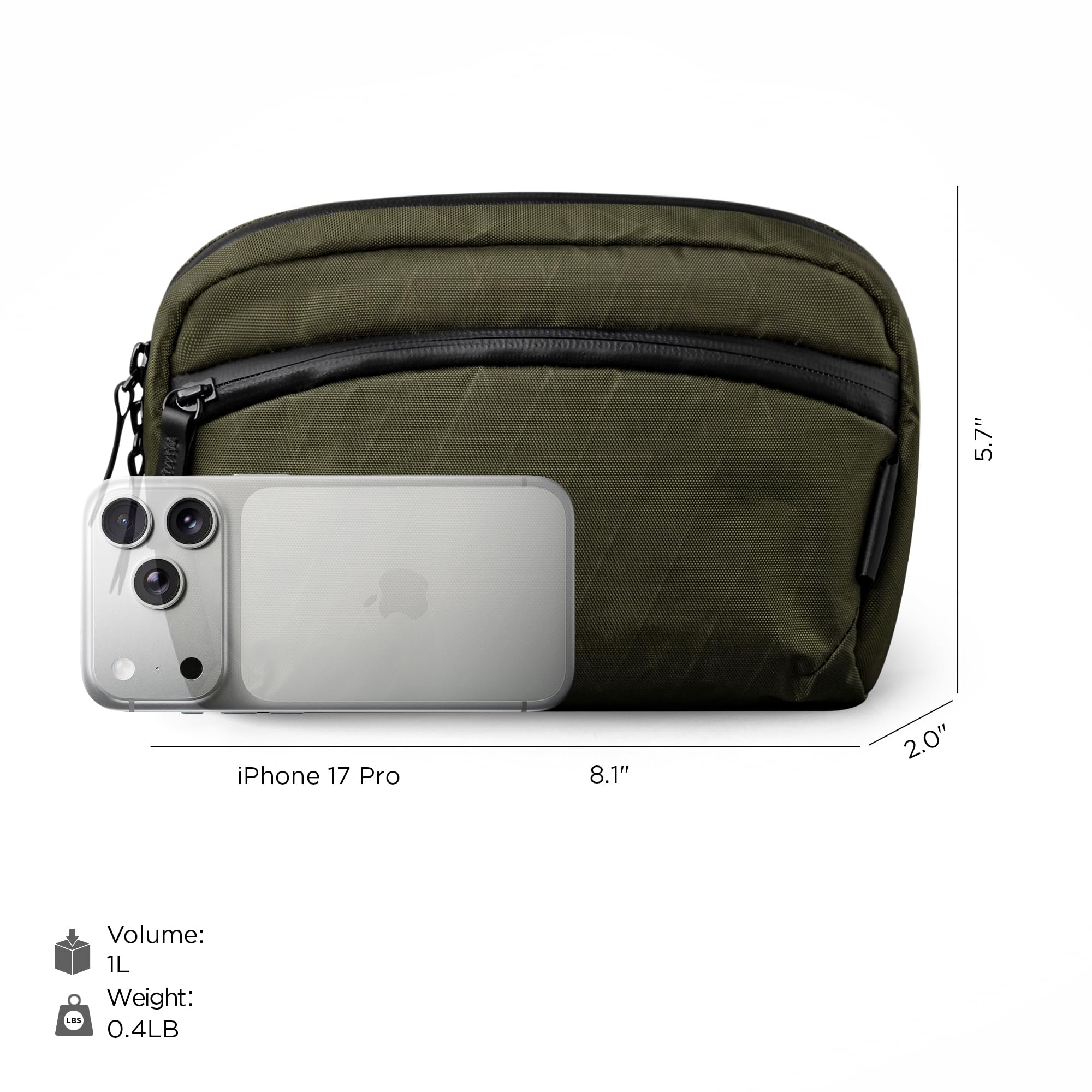 ALPAKA Flight Sling bag 1L - Small Men's Crossbody Bag Construct with YKK Zipper, Adjustable & Detachable Shoulder Strap - Image 4