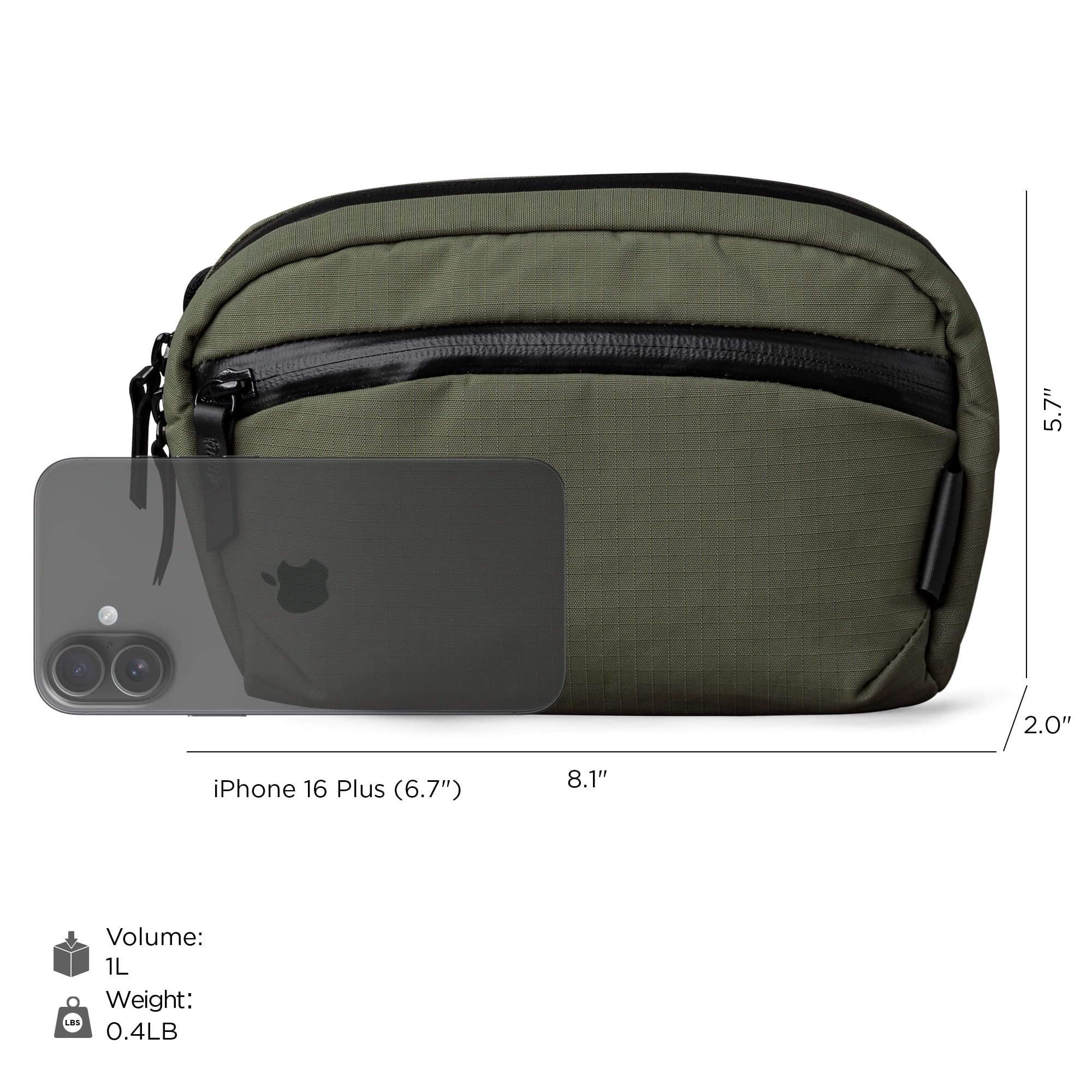 ALPAKA Flight Sling Bag 1L - Small Men's Crossbody Bag with Adjustable & Detachable Shoulder Strap - Tech Organizer - Image 4