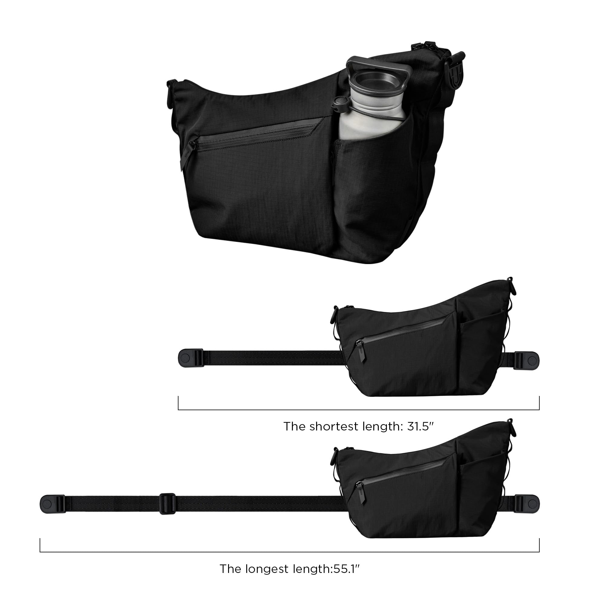 ALPAKA Flow Satchel 4L - Premium EDC Crossbody Bag, Key Tether,Expandable Bottle Pocket - Luggage Pass-Through, Weatherproof - Image 4