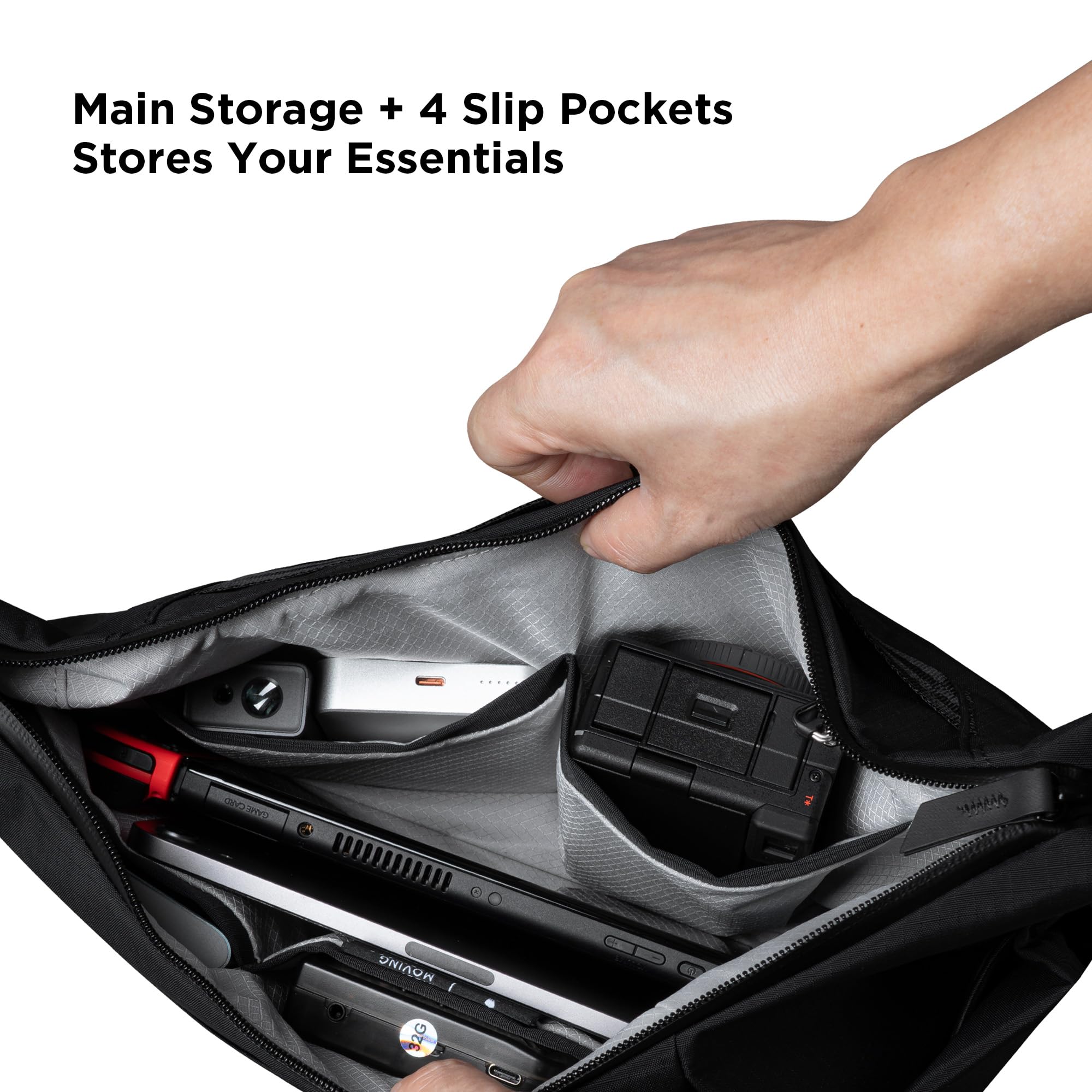 ALPAKA Flow Satchel 4L - Premium EDC Crossbody Bag, Key Tether,Expandable Bottle Pocket - Luggage Pass-Through, Weatherproof - Image 6