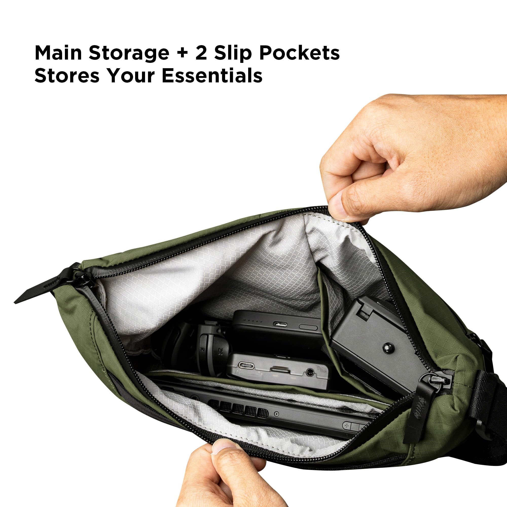 ALPAKA Flow Satchel Mini 2L - Crossbody Bag, Water Resistant Shoulder Bag, Expandable Bottle Pocket, YKK Zippers, Key Tether - Image 5