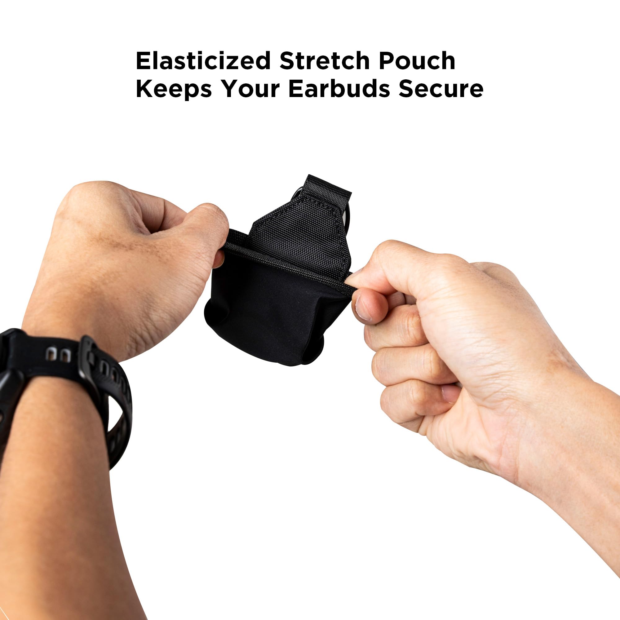 ALPAKA HUB Earbuds Pouch - Soft Elastane & Ballistic Nylon 840D Headphone Case Compatible with AirPods Pro - Wireless Open Earbuds Holder Organizer with HUB Magnetic Suction Clip, Weatherproof Fabric - Image 4