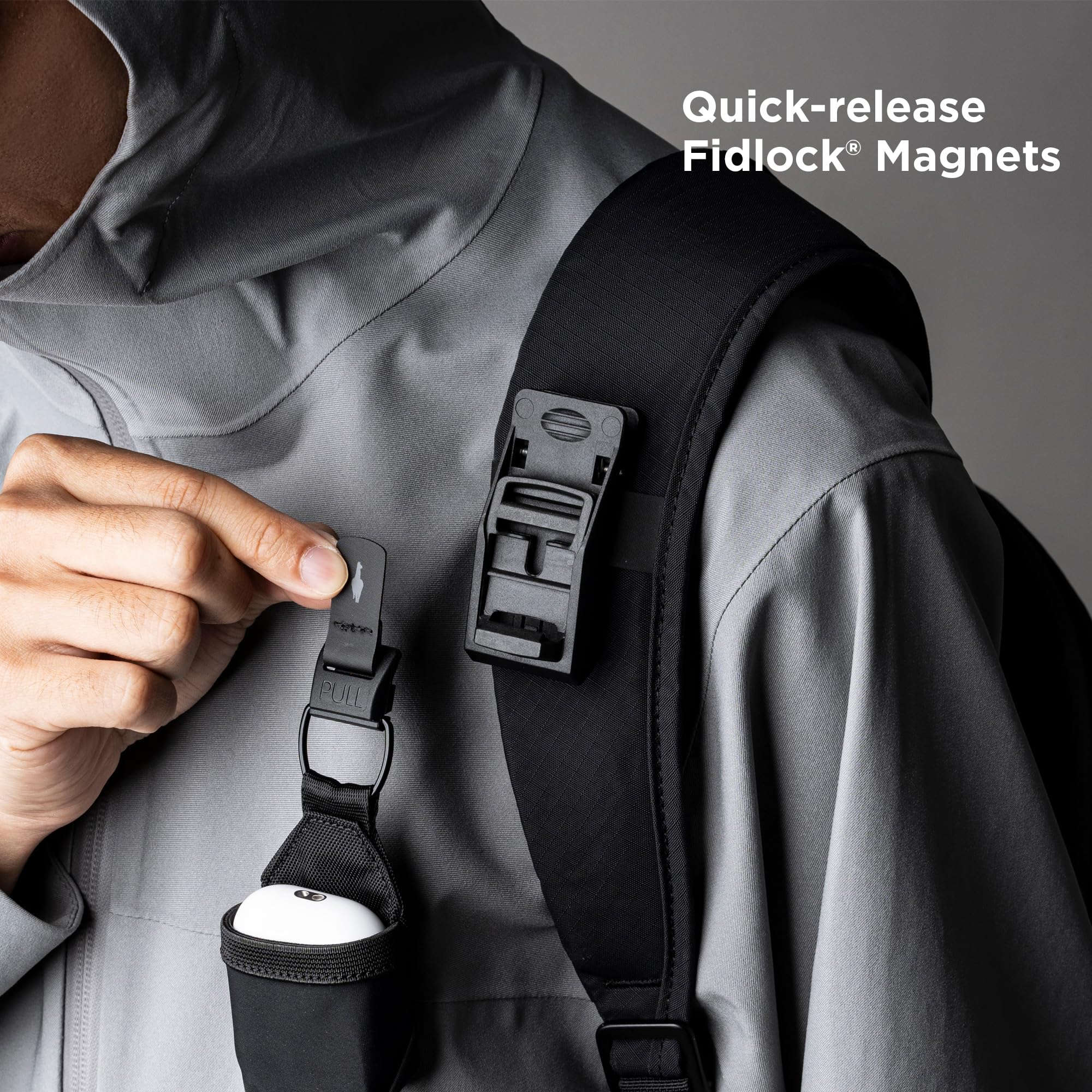 ALPAKA HUB Earbuds Pouch - Soft Elastane & Ballistic Nylon 840D Headphone Case Compatible with AirPods Pro - Wireless Open Earbuds Holder Organizer with HUB Magnetic Suction Clip, Weatherproof Fabric - Image 5