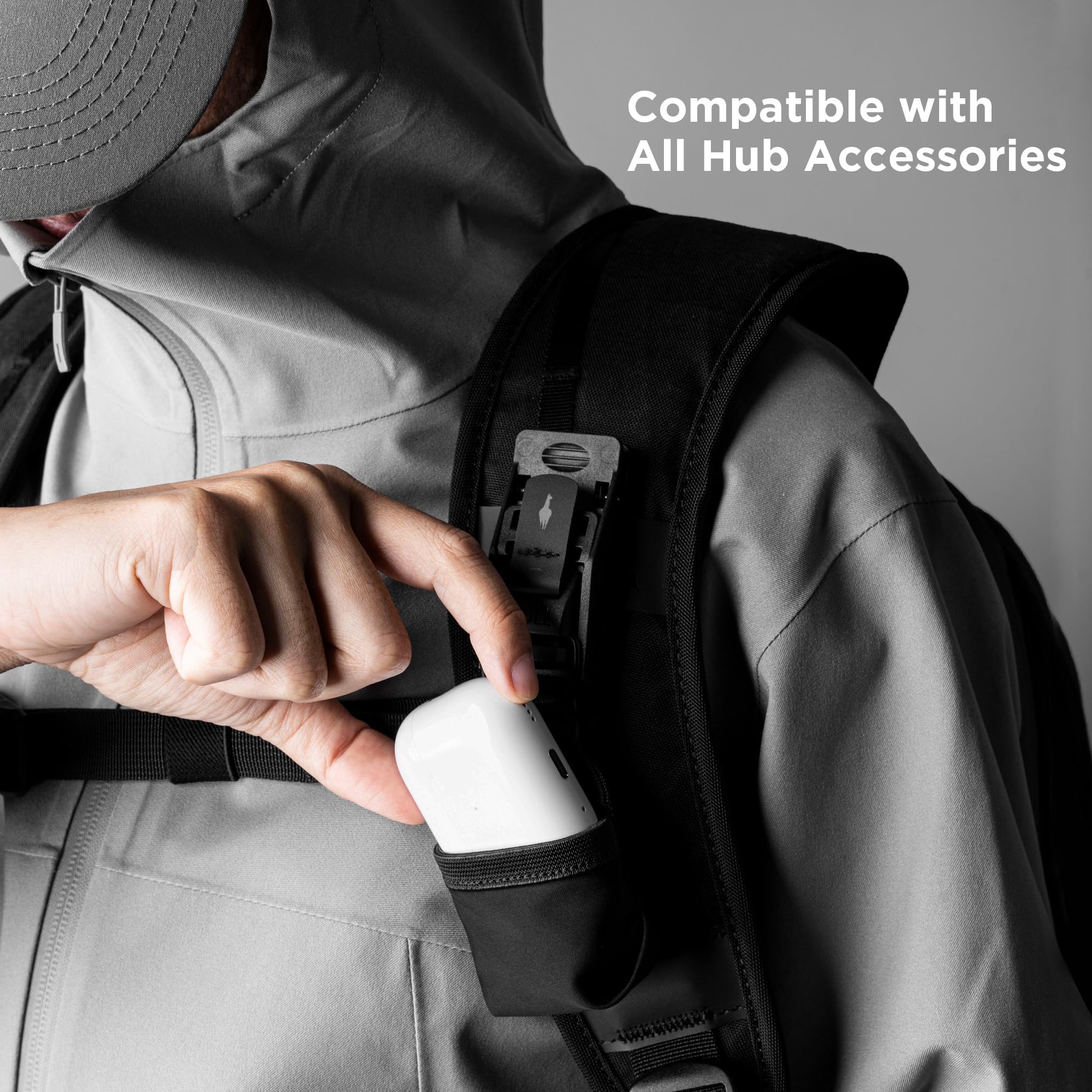 ALPAKA HUB Earbuds Pouch - Soft Elastane & Ballistic Nylon 840D Headphone Case Compatible with AirPods Pro - Wireless Open Earbuds Holder Organizer with HUB Magnetic Suction Clip, Weatherproof Fabric - Image 6