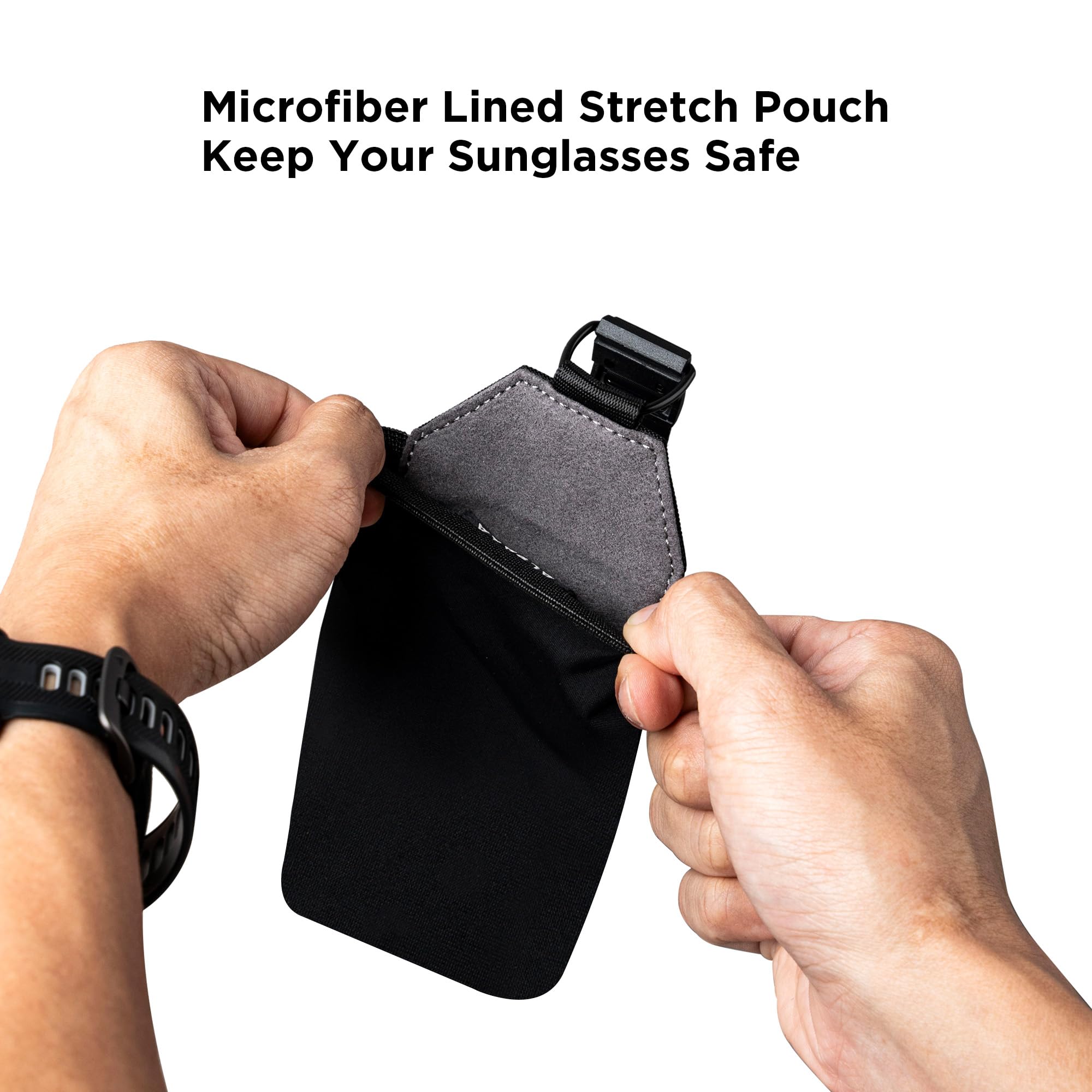 ALPAKA HUB Sunglasses Pouch - Microfibre Lined Stretch Holder with Anti Scratch Nylon 840D Weatherproof Fabric Travel Glasses Small Organizer Men & Women - HUB Clip Attaches Backpack Strap - Image 5