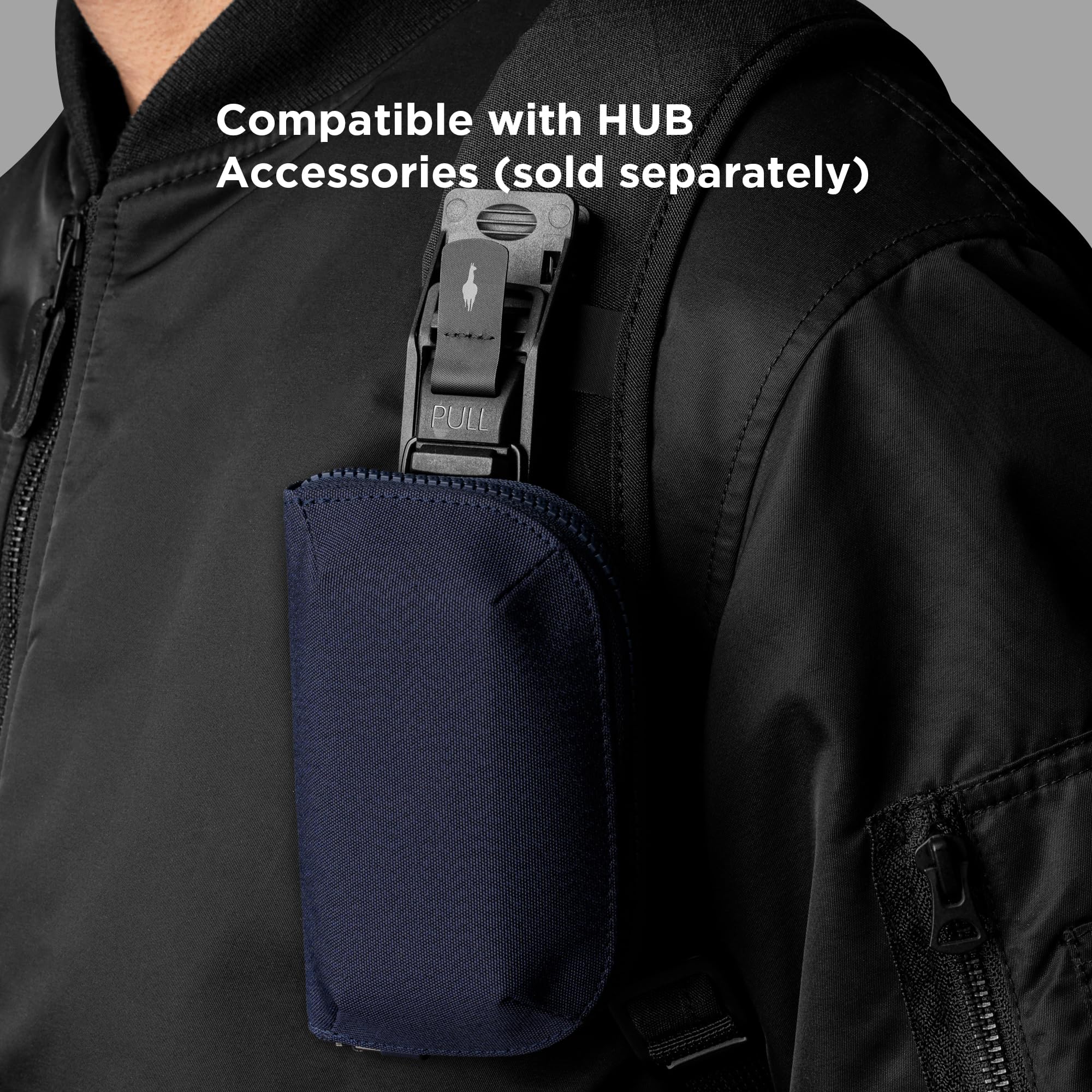 ALPAKA Hub Zip Pocket Blue Axoflux 300D - Zipper Wallet - Key Pouch for Car Keys - 30 Cards Max- Two Accordion Storage Sections - Magnetic Closure SD Card Case - HUB Accessories Compatible - Image 7