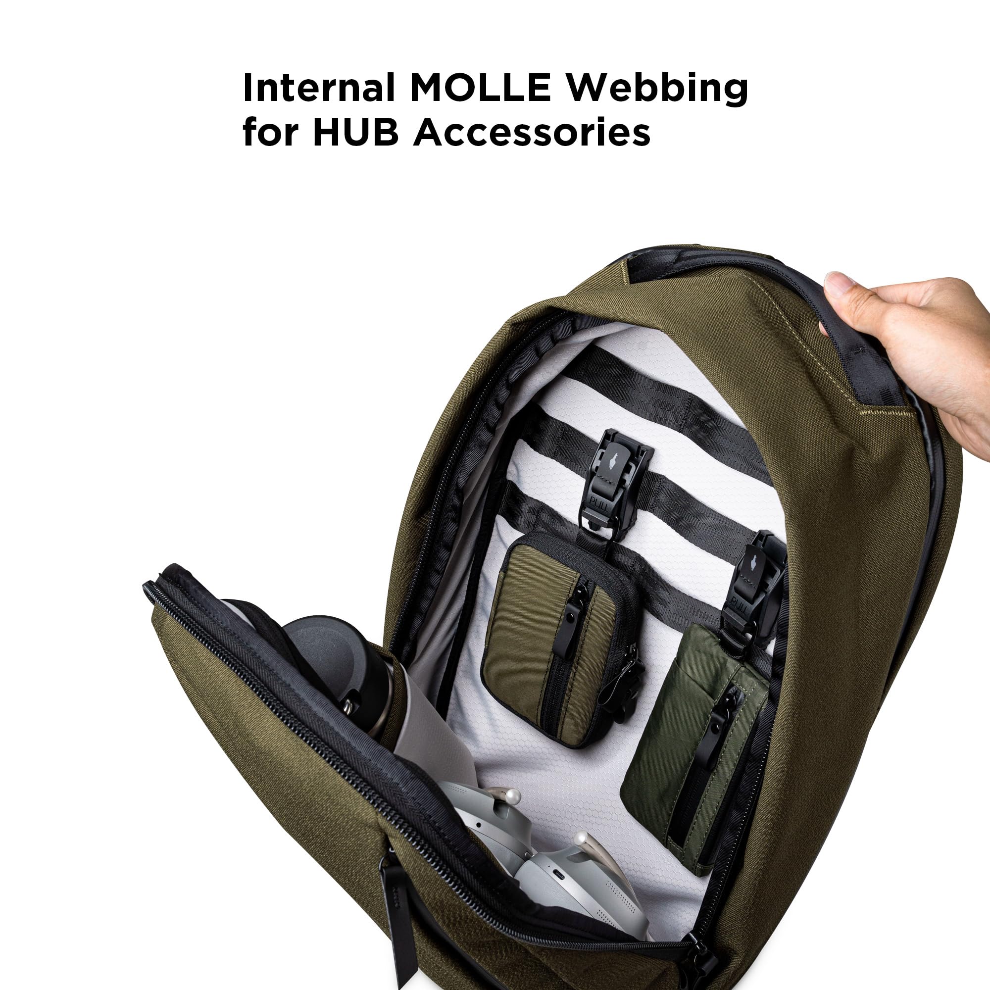 ALPAKA Metro Backpack Pro for Men - Fits 16" Laptop Business Travel Backpack with YKK Zippers, MOD Key Leash,Axoflux 600D (Army Green) - Image 6