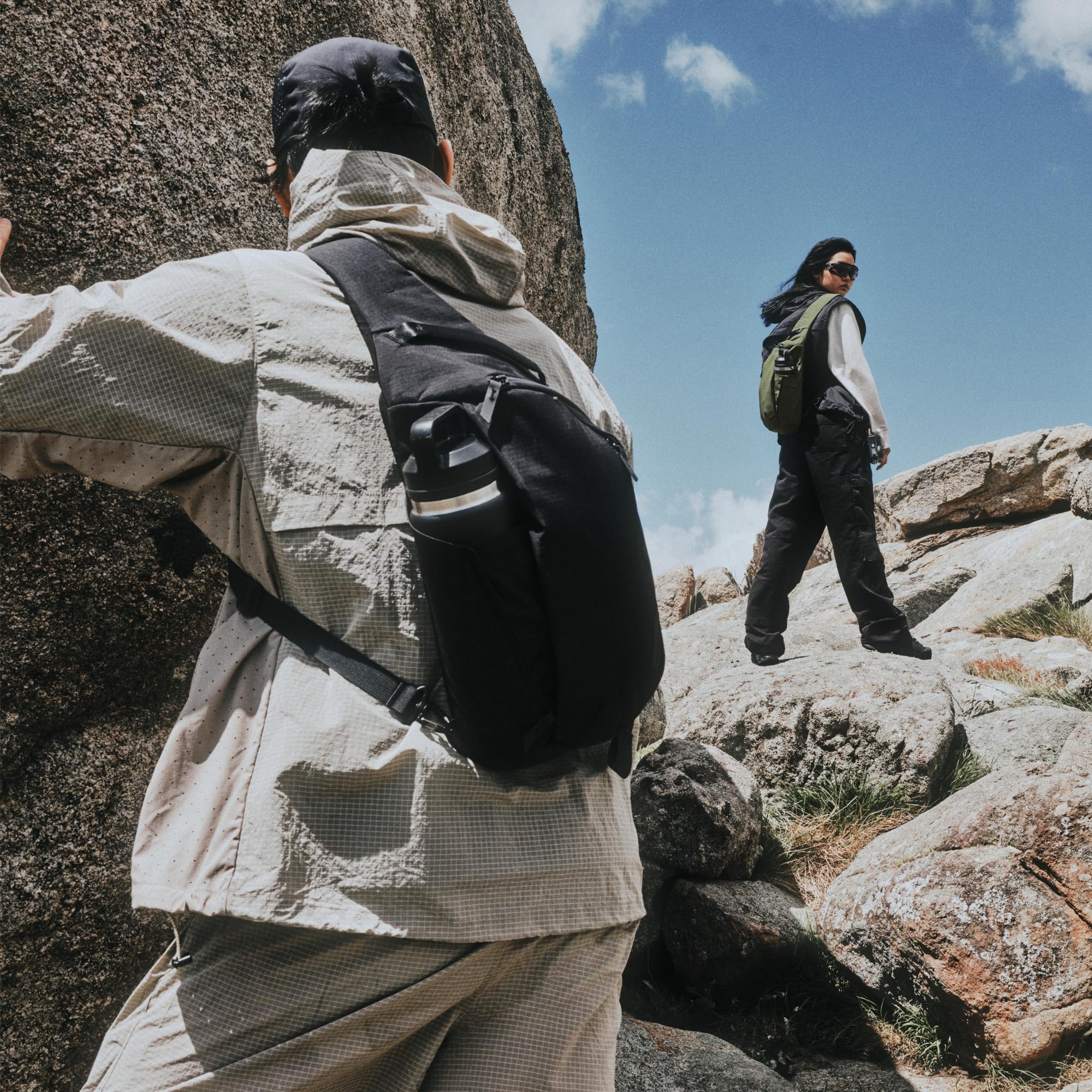 ALPAKA Metro Crossbody Left Shoulder 7.5L - Crossbody Bag Men,Sling Backpack - Fits 11" Tablet - Single Shoulder with YKK Zipper - Expandable Water Bottle Pocket - Phone Sleeve- Black Axoflux 210D - Image 3