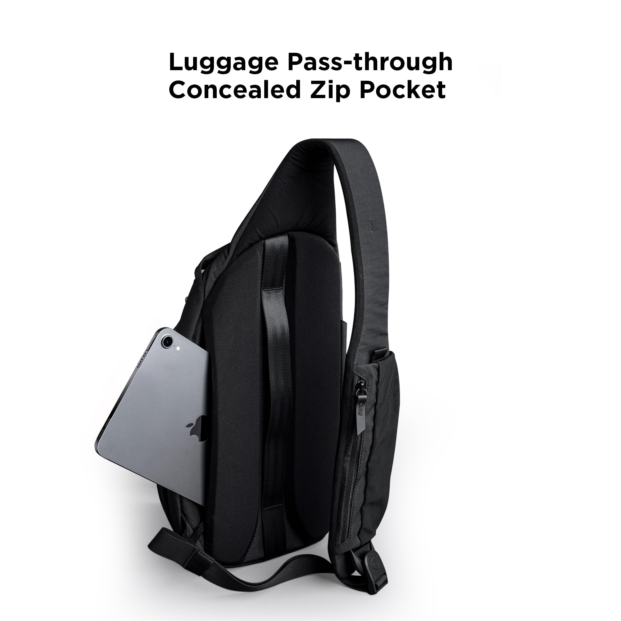 ALPAKA Metro Crossbody Left Shoulder 7.5L - Crossbody Bag Men,Sling Backpack - Fits 11" Tablet - Single Shoulder with YKK Zipper - Expandable Water Bottle Pocket - Phone Sleeve- Black Axoflux 210D - Image 6