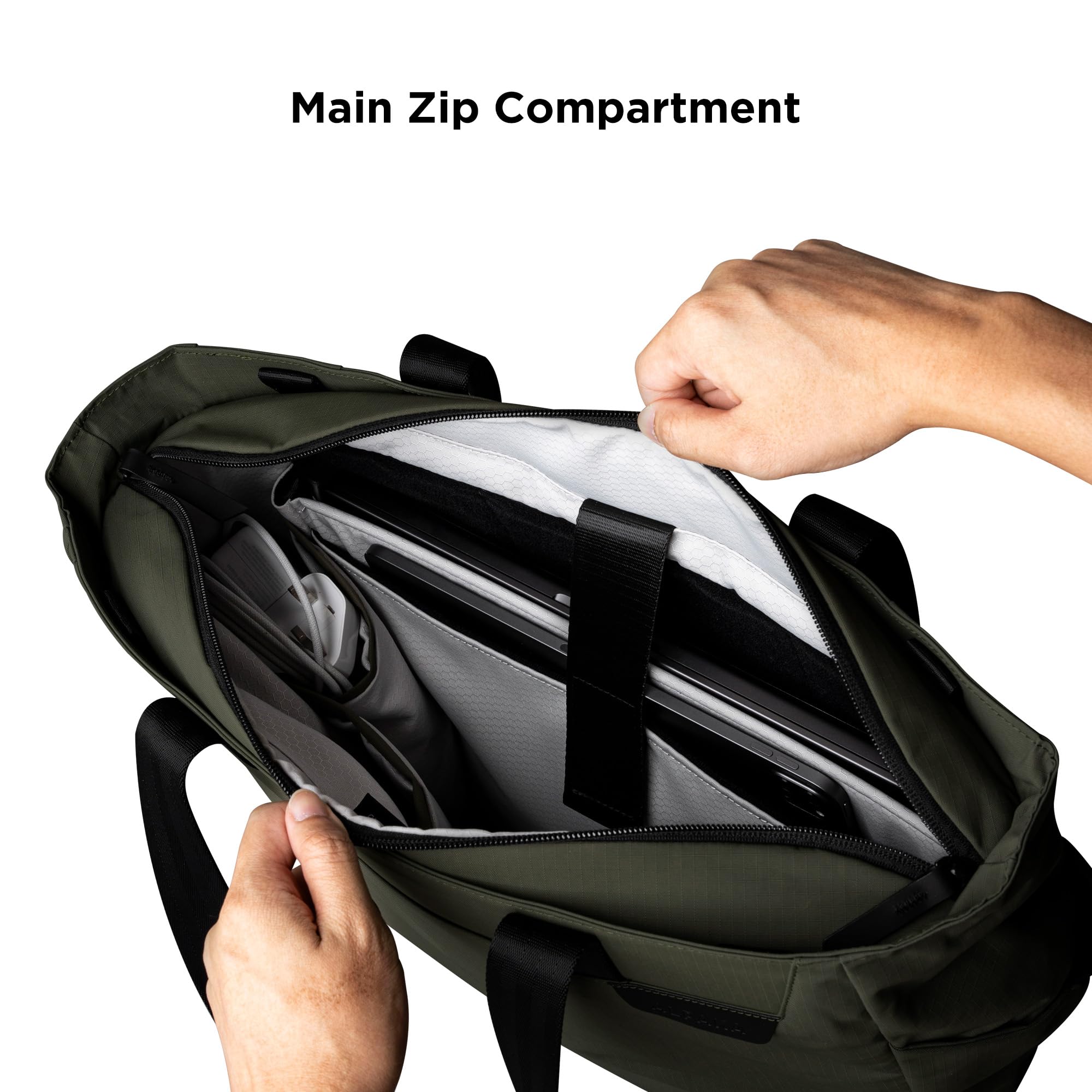 ALPAKA Metro Tote Bag 14L- Build 16" Laptop & Tablet Sleeve with zipper, External Bottle Pocket,Luggage pass-through - Image 5