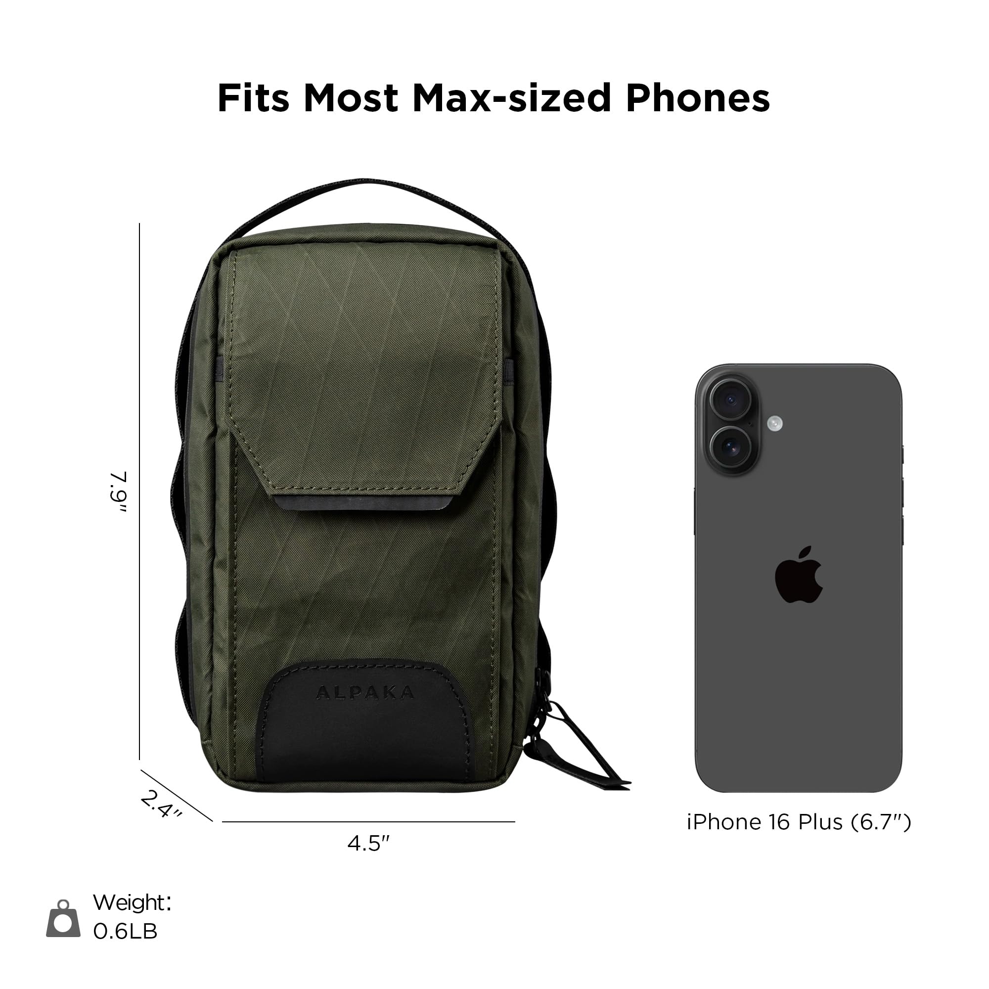 ALPAKA Modular Sling V2 - Mini Sling Bag for Phone, EDC Crossbody Bag with Adjustable Strap, X-Pac VX21 Weatherproof Fabric - Image 4