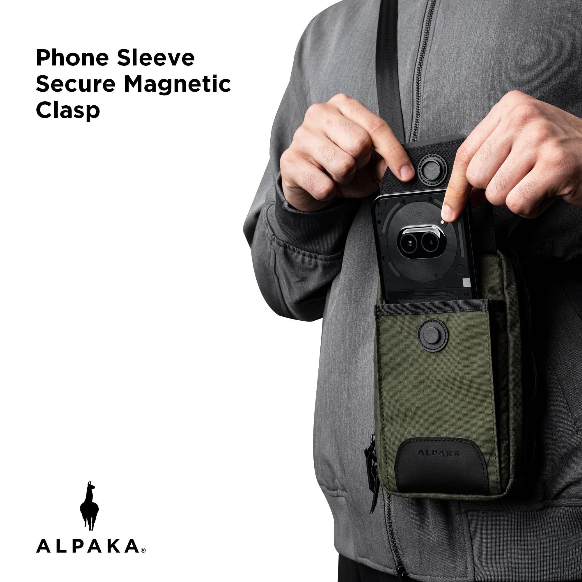 ALPAKA Modular Sling V2 - Mini Sling Bag for Phone, EDC Crossbody Bag with Adjustable Strap, X-Pac VX21 Weatherproof Fabric - Image 5