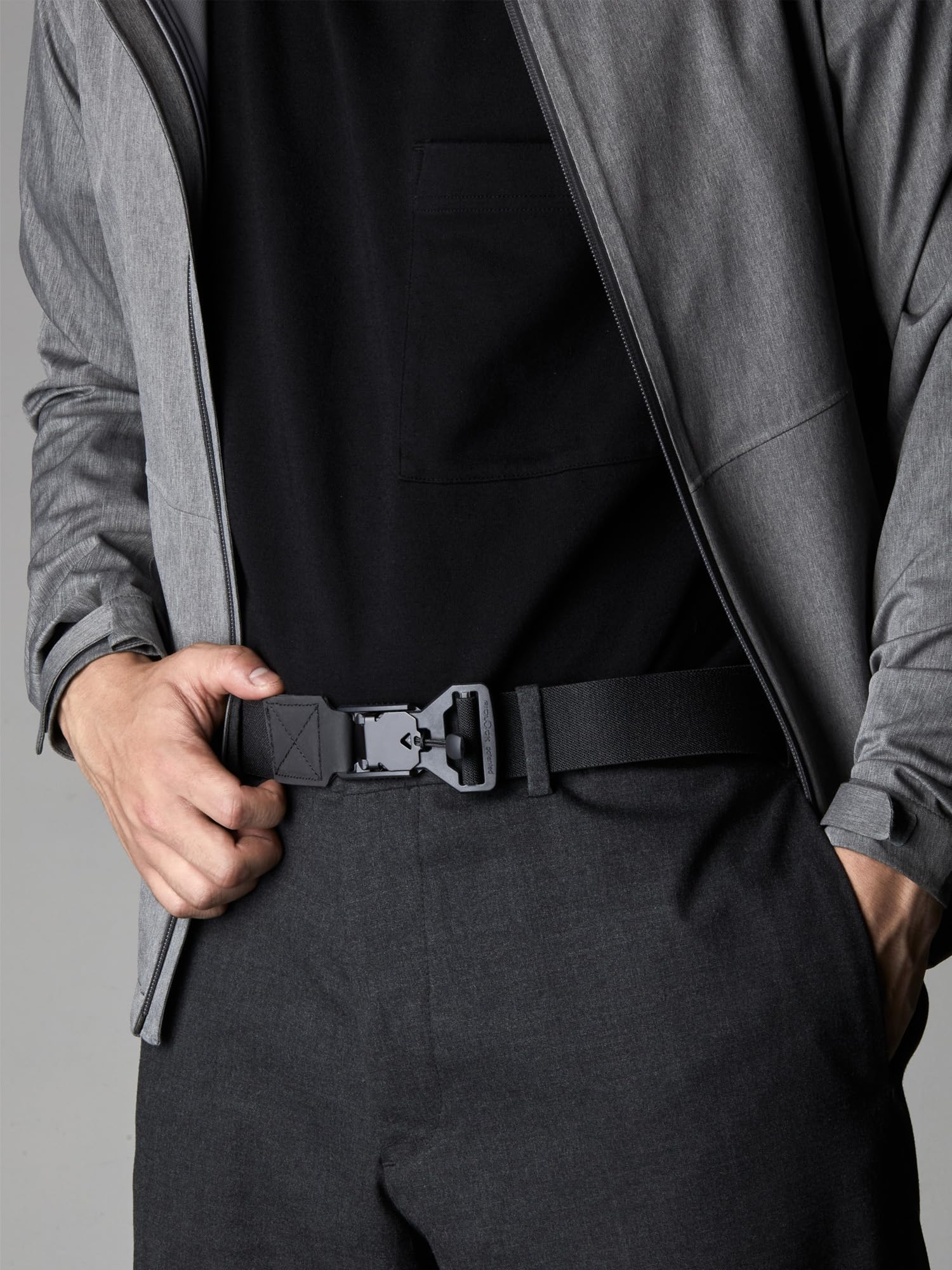 ALPAKA Stealth Belt: Tactical Belts for Men with Magnetic Quick Release Buckle, Stretch Military Work Hiking Nylon Belt, Adjustable Hole Free EDC Casual Belt for Men 24-32 Inches, Black - Image 3