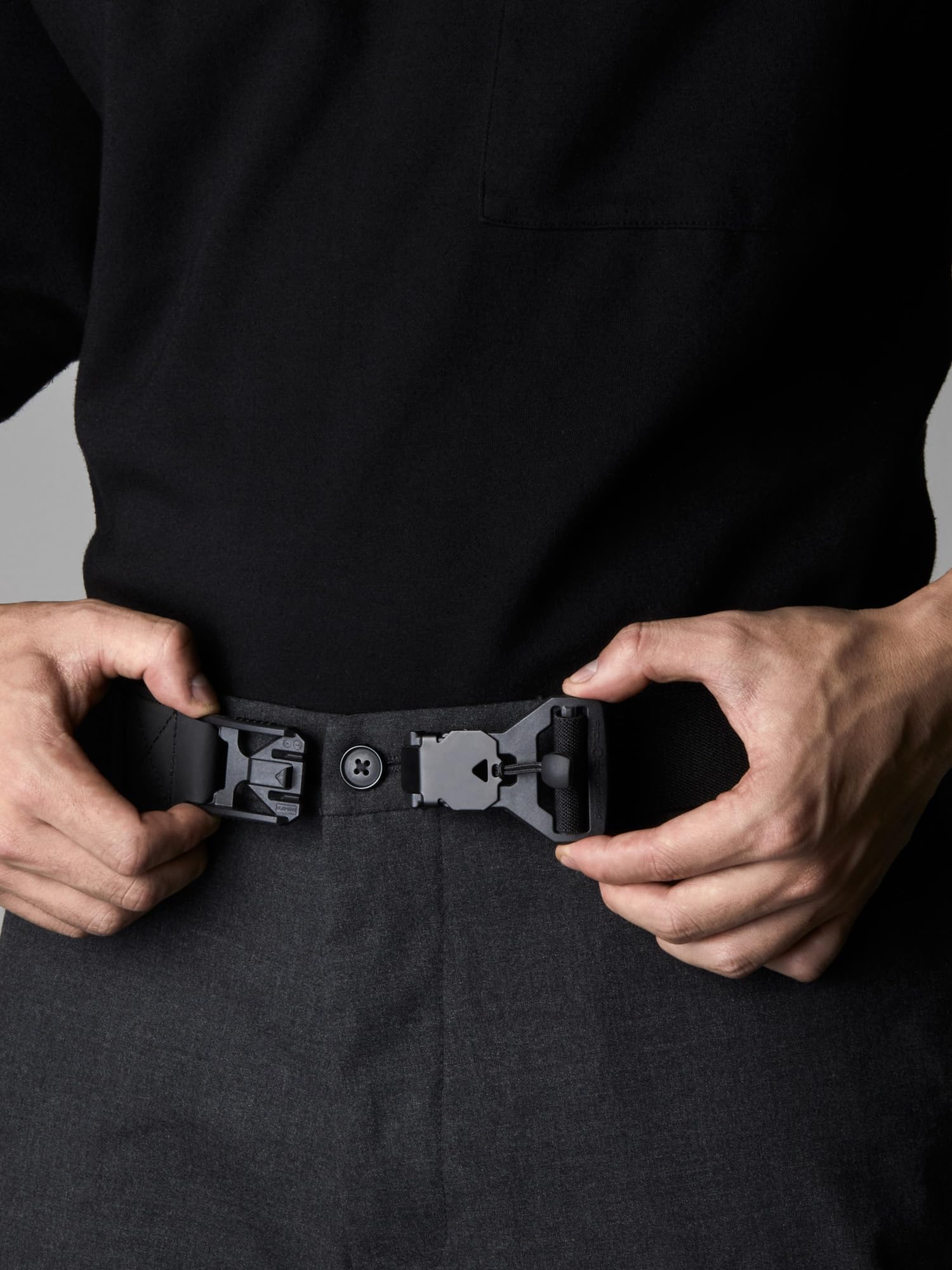 ALPAKA Stealth Belt: Tactical Belts for Men with Magnetic Quick Release Buckle, Stretch Military Work Hiking Nylon Belt, Adjustable Hole Free EDC Casual Belt for Men 24-32 Inches, Black - Image 7