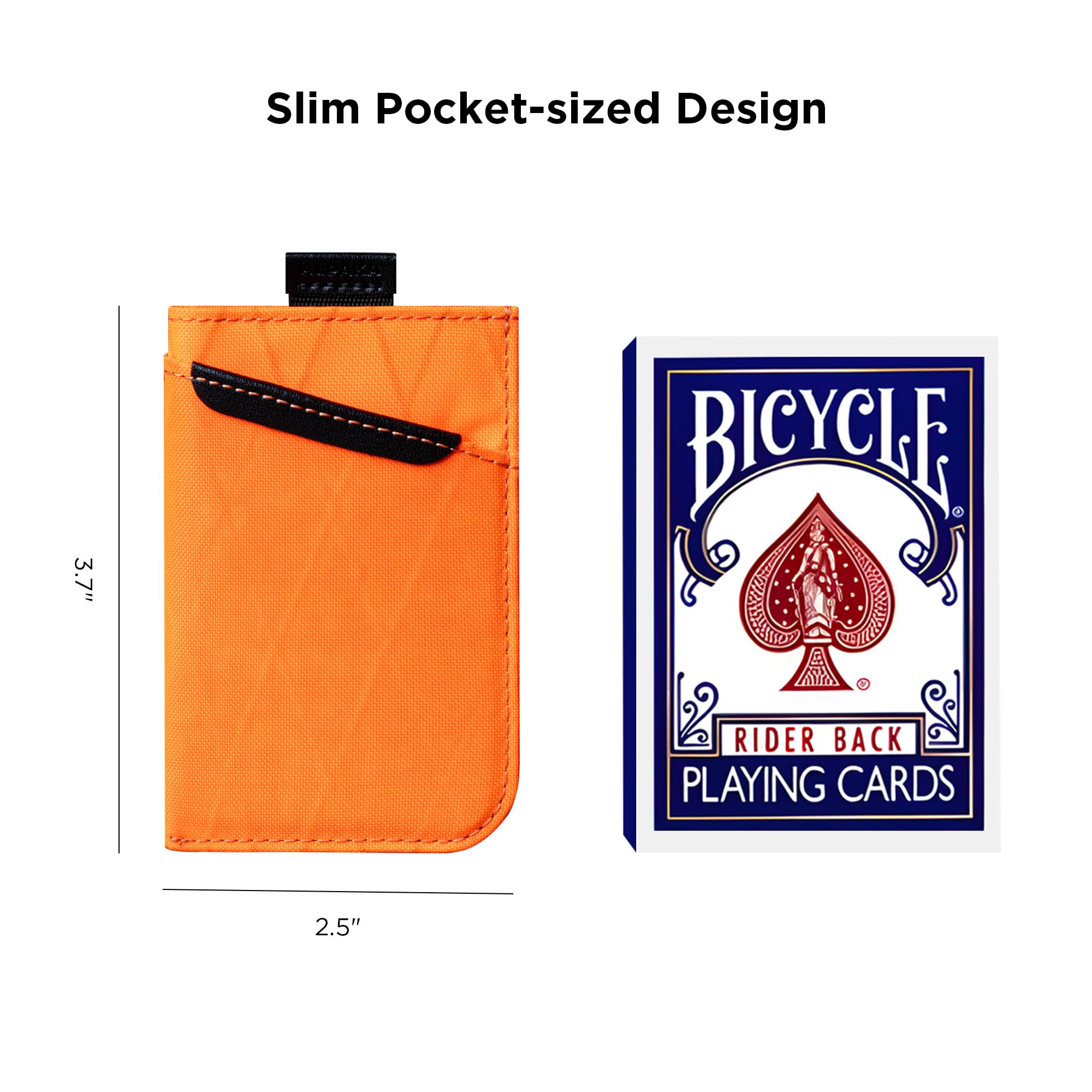 ALPAKA Up Card Holder: Minimalist Wallet for 4 Cards with Pull Tab Access, Slim Front Pocket Cardholder, Compact Credit Card Case, Everyday Carry Organizer, Hot Orange X-Pac VX21 - Image 3