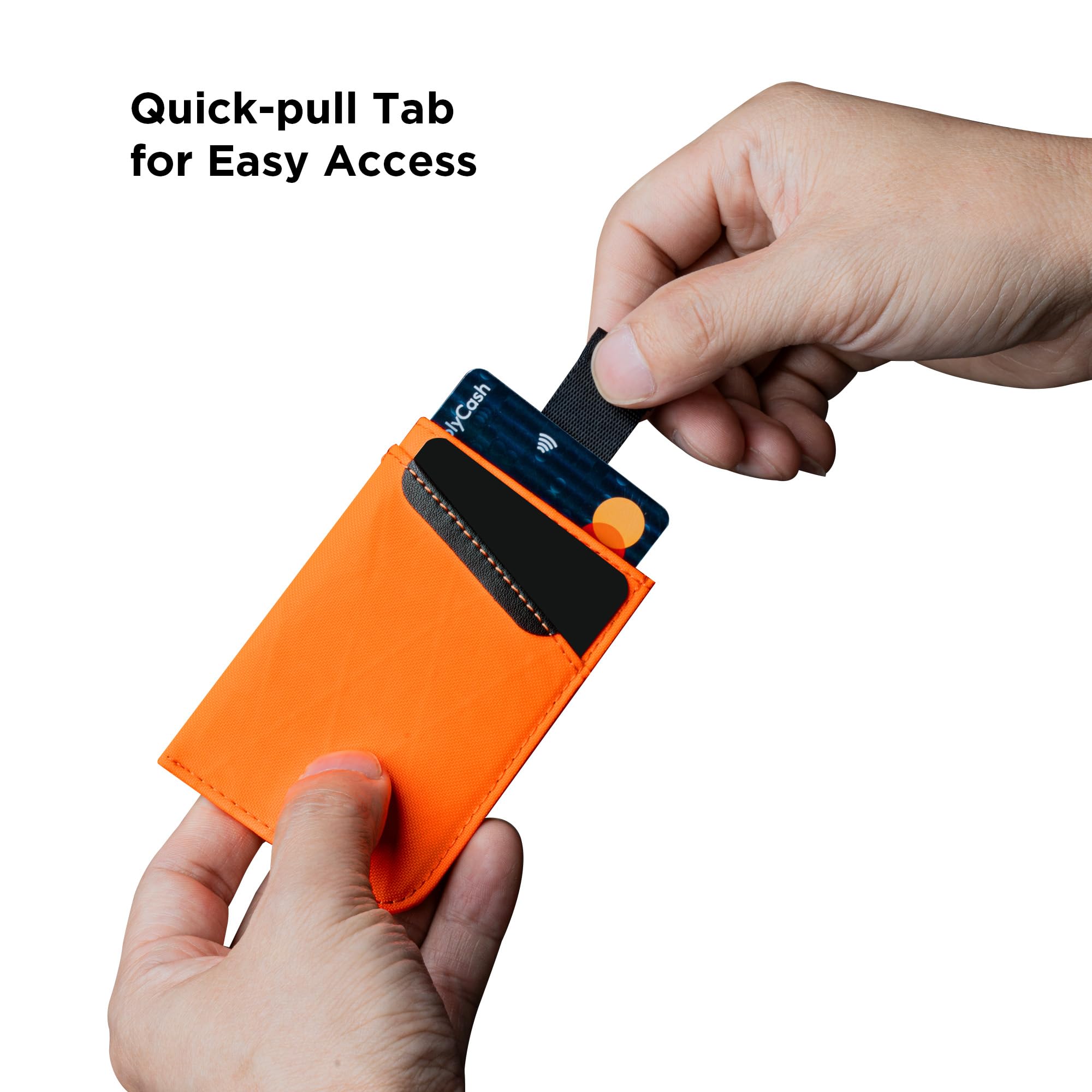 ALPAKA Up Card Holder: Minimalist Wallet for 4 Cards with Pull Tab Access, Slim Front Pocket Cardholder, Compact Credit Card Case, Everyday Carry Organizer, Hot Orange X-Pac VX21 - Image 4