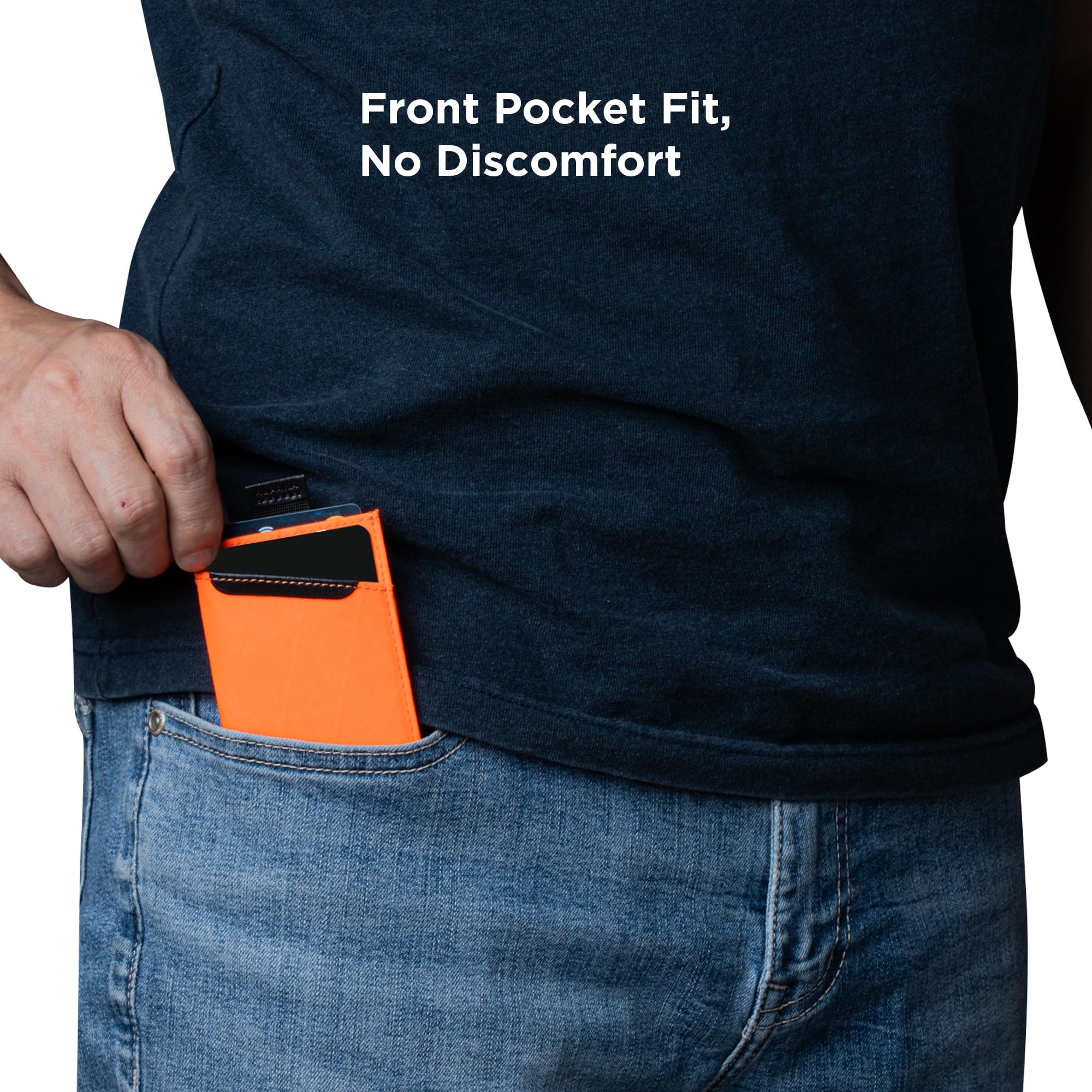 ALPAKA Up Card Holder: Minimalist Wallet for 4 Cards with Pull Tab Access, Slim Front Pocket Cardholder, Compact Credit Card Case, Everyday Carry Organizer, Hot Orange X-Pac VX21 - Image 6