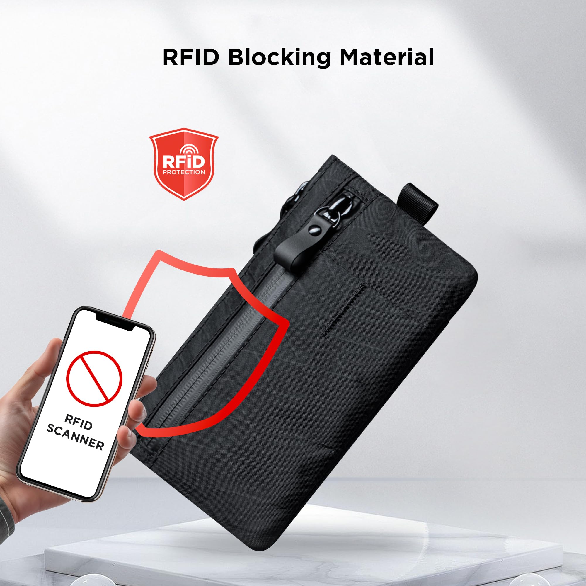 ALPAKA Zip Clutch, Zipper Wallet and EDC Carrier - RFID Blocking Material Passport Wallet- 3 External Slots for EDC Gear - Image 3