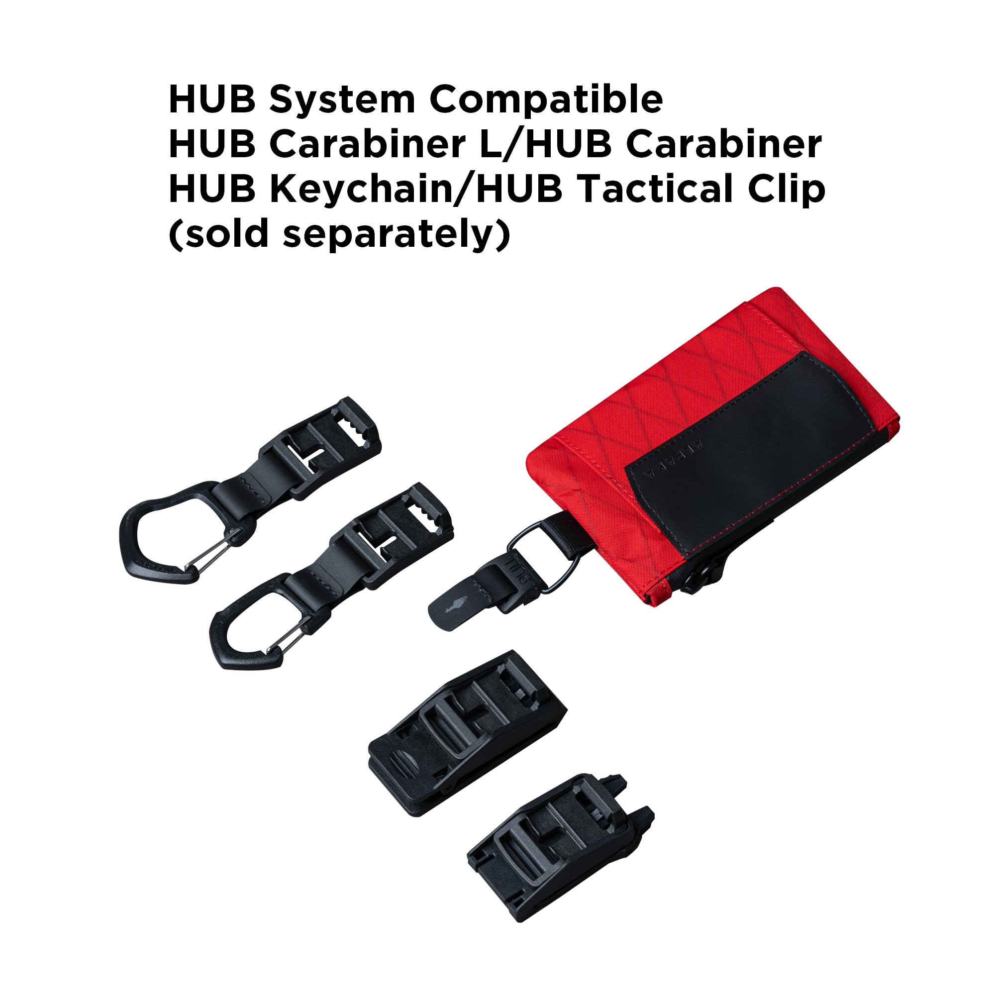 ALPAKA Zip Pouch Coin - Compact EDC Card Holder and Cash Wallet - RFID Blocking Minimalist Travel Wallet - Weatherproof True Red X-Pac VX21 Fabric - Image 4