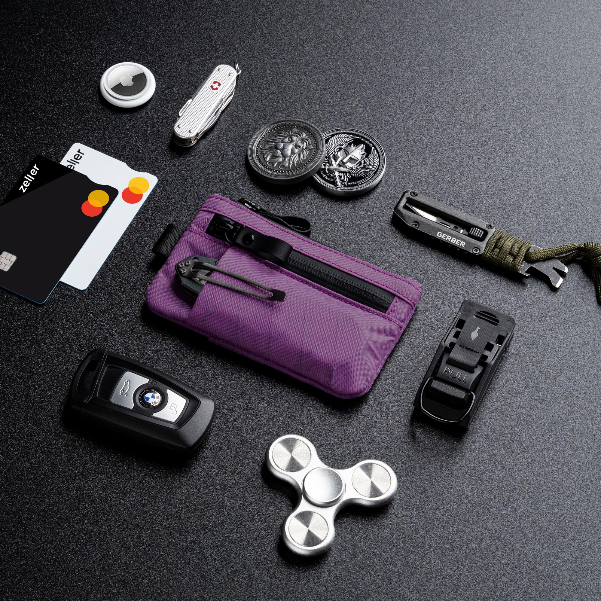 ALPAKA Zip Pouch Pro - Minimalist Zipper Wallet - with RFID Blocking ID Card Holder Wallet with Zipper for Men with Multi-tool Slot - Image 8