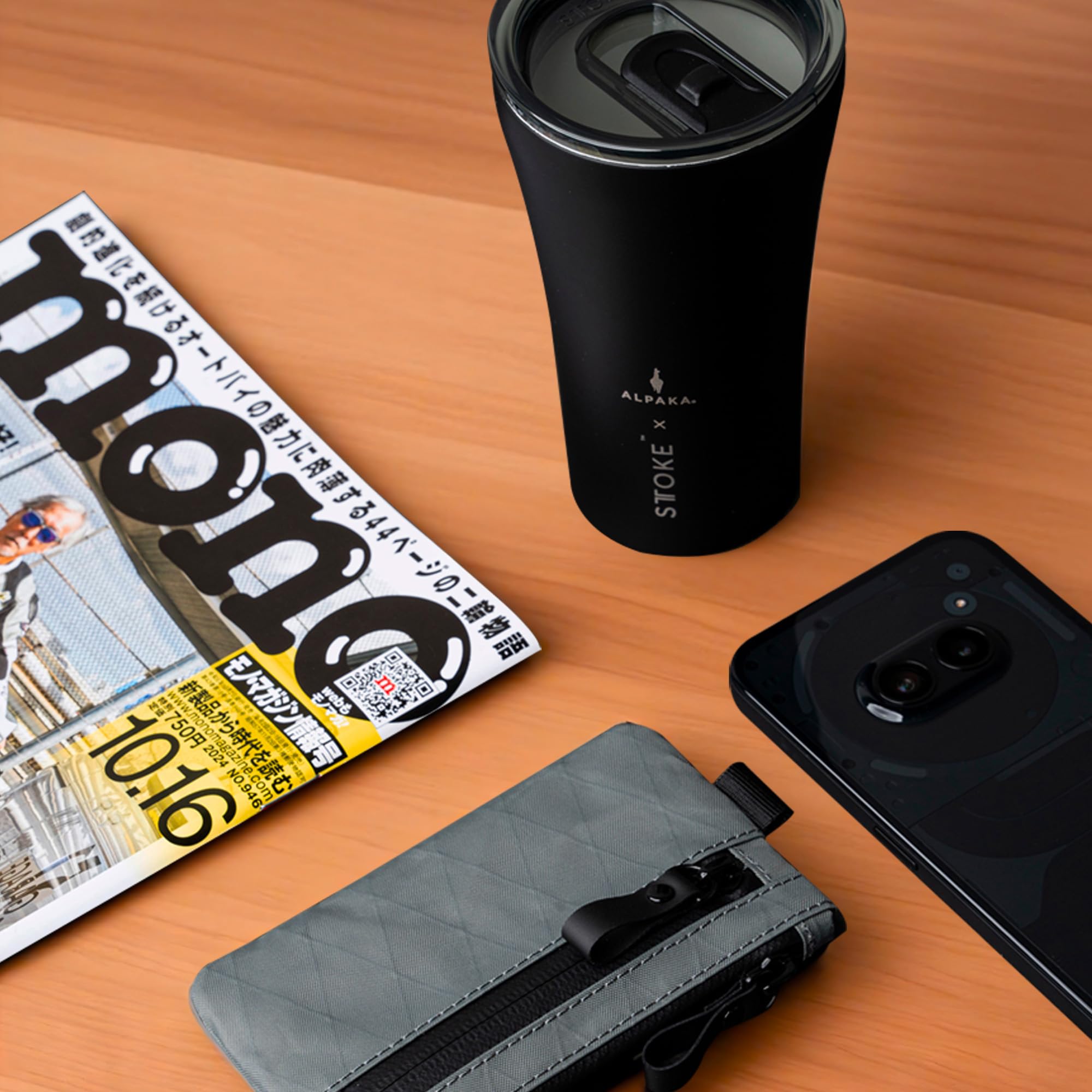 ALPAKA Zip Pouch Slate Grey X-Pac X21 - RFID-Blocking Small Cash and Card Zip Wallet with Carbon Neutral, Weatherproof Fabrics, EDC Pouch for Men Travel - Image 5