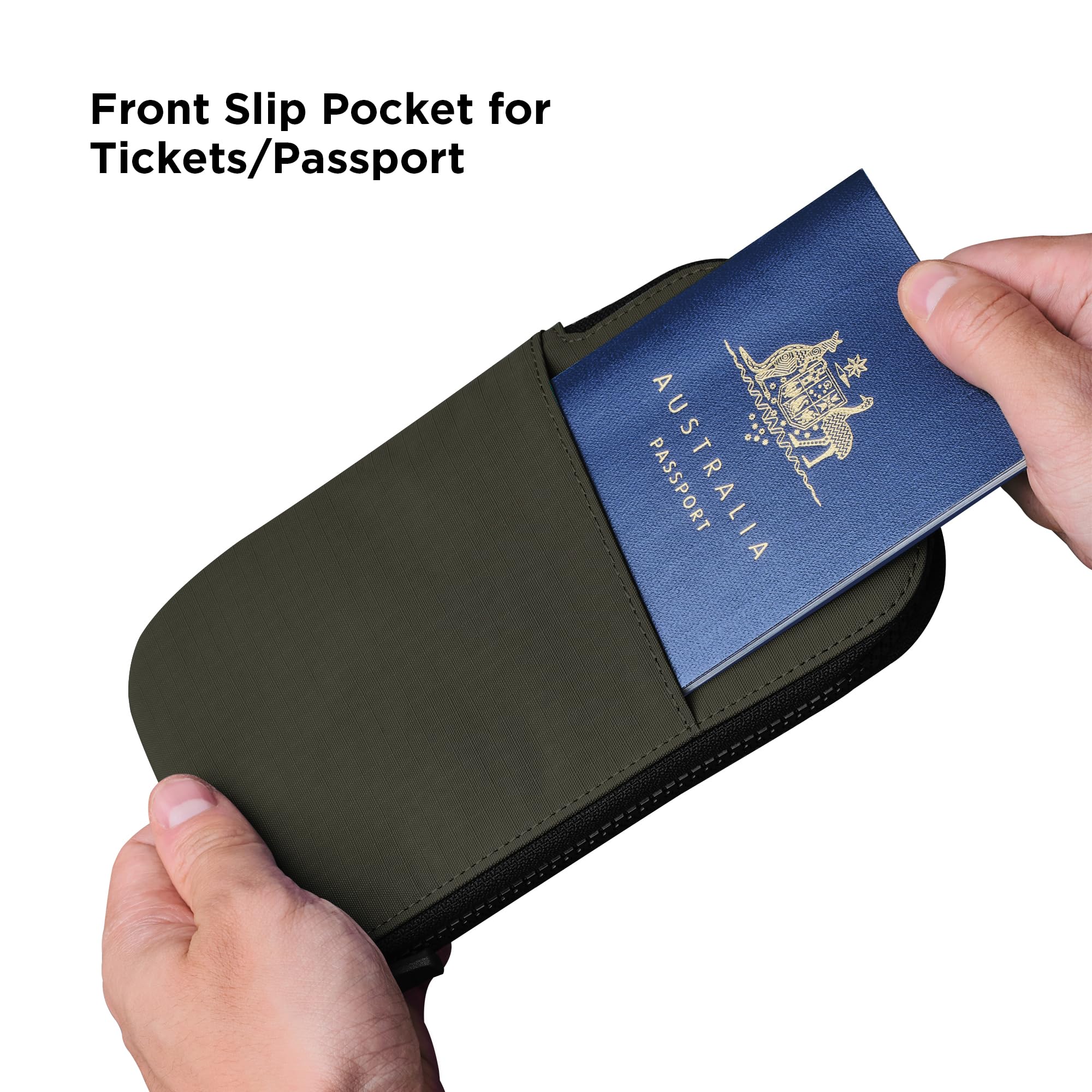 ALPAKA Zip Travel Wallet - Store Your Travel Accessories Efficiently - 3 Internal Pockets For Your Passport and More - 2 Card Slots - Made From Recycled and RFID-Protective Material - Image 3