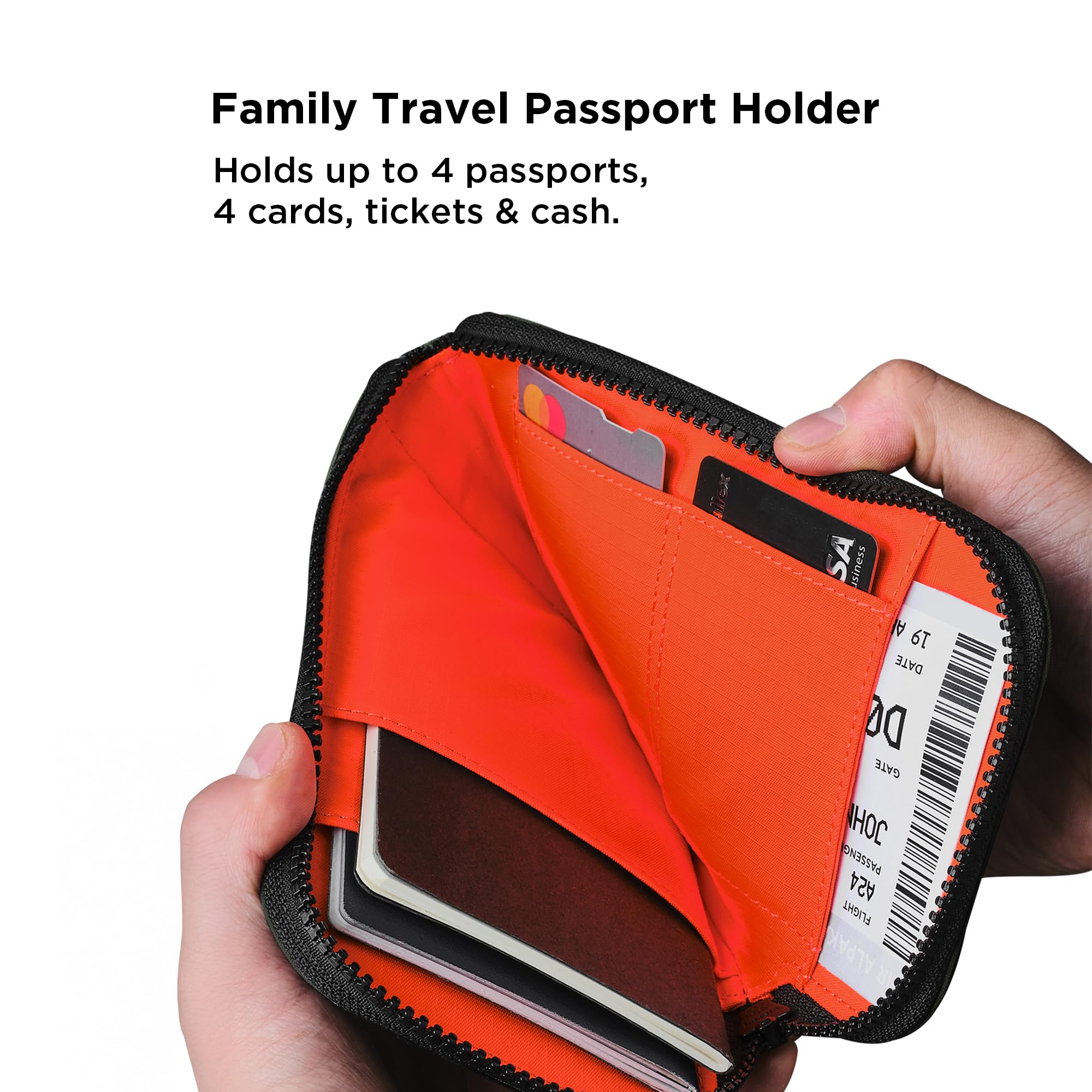 ALPAKA Zip Travel Wallet - Store Your Travel Accessories Efficiently - 3 Internal Pockets For Your Passport and More - 2 Card Slots - Made From Recycled and RFID-Protective Material - Image 4